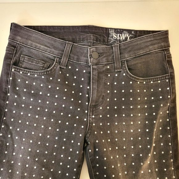 SIWY Black Jeans with Crystal Embellished Front - Picture 4 of 5